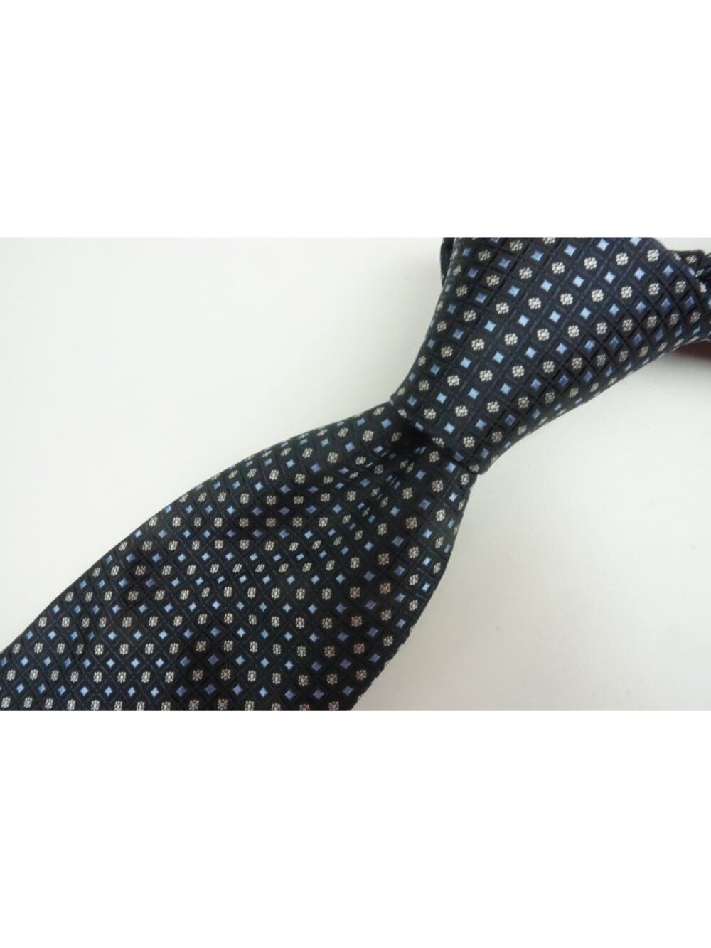 Eton Indigo Blue Foulard Silk Tie Brand New With Tags